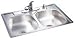 Kindred DS604 22-by-33-Inch Double Bowl Drop-In Stainless Steel Kitchen Sink