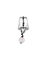 Bacio Italian Silver Bead Dangles Silver Bell Charm. Compatible with Pandora,Trollbead,Chamilia Bracelets.