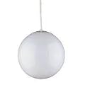 Sea Gull Lighting 6020-15 Single-Light Globe Pendant, White Finish with Opal Glass