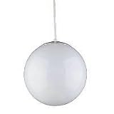 Sea Gull Lighting 6020-15 Single-Light Globe Pendant, White Finish with Opal Glass