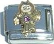 Clearly Charming Febuary Amethyst Girl Child Baby Birthstone Italian Charm