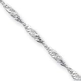 Sterling Silver 3.00mm Singapore Chain Necklace - 18 Inch - Lobster Claw - JewelryWeb