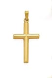 14K HIGH POLISH CROSS PENDANT FITS 2MM