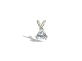 14K White Gold Genuine Trillion White Topaz Pendant