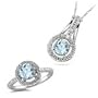 0.75 Cts Diamonds & 1.95 Cts Aquamarine Set in 14K White Gold