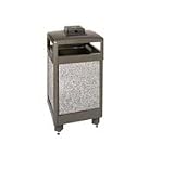 Howard Aspen 29 gallon Steel/Stone Panel Hinged Top with Weather Urn Gray with Dove Gray Stone Panels Ash/Trash R36HTWU-2000PL