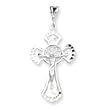 Sterling Silver Crucifix Pendant with 20 Inch Sterling Silver Chain