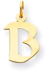 Block Letter Charm, Yellow Gold