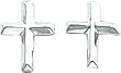 White-gold Cross Stud Earrings Ear Jewelry New |A