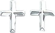 White-gold Cross Stud Earrings Ear Jewelry New |A