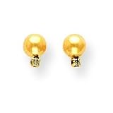 14k 3.5mm Ball & CZ (Cubic Zirconia) Screwback Earrings