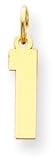 Sports Number Charm, Yellow Gold
