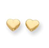 14k Heart Screw-Backback Childrens Earrings - Measures 6x6mm - JewelryWeb