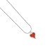Small Long Orange Heart Snake Chain Charm Necklace [Jewelry]