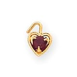 14k January Birthstone Heart Charm