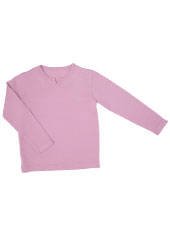 Merino Kids Long-Sleeve Baby Pajama Top, Blossom Pink, 3-4 years, 100% Natural Merino
