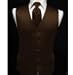 Tuxedo Vest - Satin, Color Chocolate - Very Hot This Year!- Includes WIndsor Band Tie as Shown