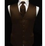 Tuxedo Vest - Satin, Color Chocolate - Very Hot This Year!- Includes WIndsor Band Tie as Shown