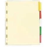 Ring Binder Indexes,5-Tabs,11x8-1/2,50/ST,Clear, Sold as 1 set