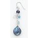 Sterling Silver Biwa Coin Peacock Pearl/Opalite/Blue Crystal Earrings