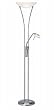 Access Heron Torchiere With Reading Lamp Brushed Steel