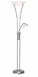 Access Heron Torchiere With Reading Lamp Brushed Steel