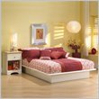 South Shore Newbury White Wood Platform Bed 4 Piece Bedroom Set