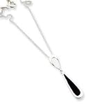 Sterling Silver Onyx/MOP Pendant with Chain - 16 Inch