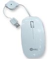 IMAGE OF White USB Optical Mouse With Retractable Cable for Lenovo computer
