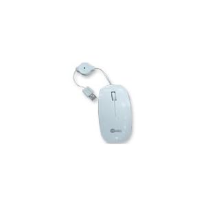White USB Optical Mouse With Retractable Cable for Imac apple