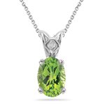 0.50 Ct Peridot Scroll Pendant in Platinum