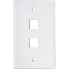SCP Wire & Cable Keystone Style Port Wall Plate - White - 2-Port