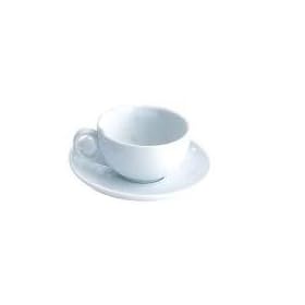 White Cappuccino Cup Saucer Tea Set Coffee Mug Crockery - 7oz (Box 6)