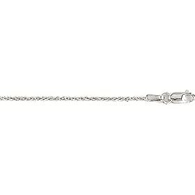 14K White Gold Wheat Pendant Chain, 1.5mm wide
