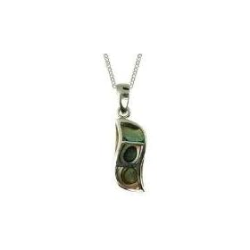 925 Silver Abalone Dropper Pendant on 18" Chain By TOC