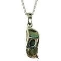 925 Silver Abalone Dropper Pendant on 18" Chain By TOC