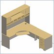 Bush Furniture Light Oak Corsa Series Corner Computer Desk with Hutch