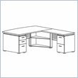 Mayline Eclipse 72 Inch Desk Top, Non-Handed Return, Box-Box-File Pedestal, File-File Pedestal and False Pedestal Leg