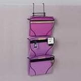 Safco 4121CH Design lines triple file wire basket panel organizer, letter size, charcoal