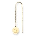 14K Arizona Cardinals Disc Logo Name Threader Earrings