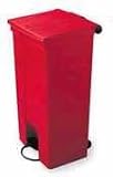 23 Gallon Rubbermaid Plastic Step On Trash Can - Red