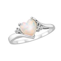 Lab-Created Opal Ring in 10kt. White Gold