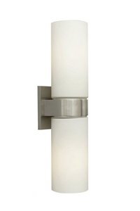 Tech Lighting 700WSHUD2WS Hudson - Two Light Wall Mount, Satin Nickel Finish with White Glass