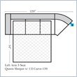 Kathy Ireland Home by Omnia Leather Beaumont Left Arm 3 Seat Sleeper Sofa with 1/2 Curve