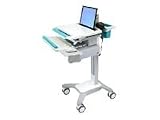Ergotron StyleView Notebook Cart with Drawer - Cart for notebook / keyboard - plastic, aluminum, zinc-plated steel - white, turquoise - screen size: up to 17