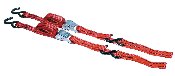 Valley 53510 Tie Down 6' x 1" Wide with hooks, Aero w/Red webbing, Pair Pack