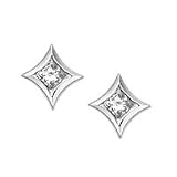 Certified, 14kt. White Gold, 1/10 ct. tw. Diamond Noor Earrings