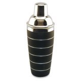Silver And Black Stripes Cocktail Shaker 30 oz