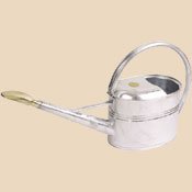 Haws V133 Slimcan Galvanized/Titanium with Oval Rose Watering Can - 1.3 US Gallons