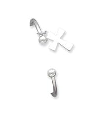 Sterling Silver Cross Cuff Bangle Bracelet QB418"